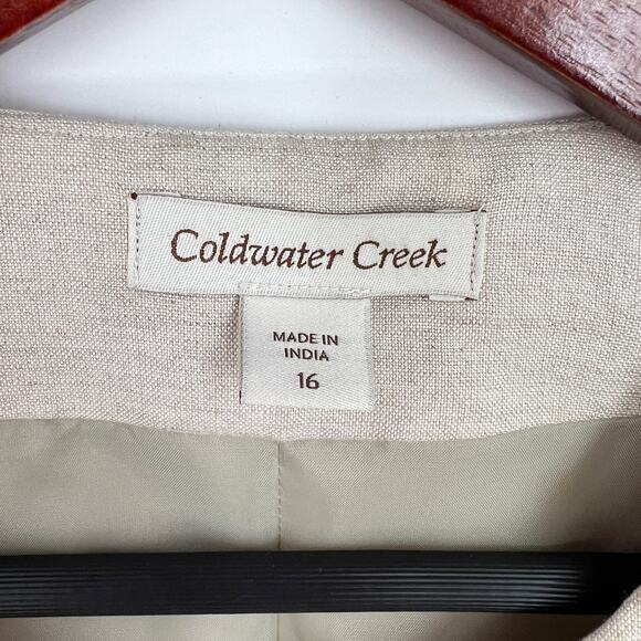 Coldwater Creek LINEN BLEND Womens Plus Size 16 Blazer Jacket Blouse Shirt Top - Picture 2 of 11